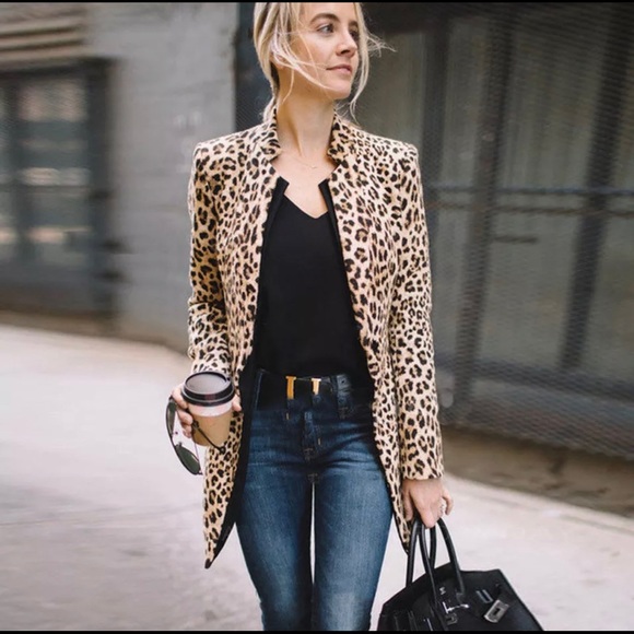 Stylish, Leopard Print, Long Jacket - Picture 2 of 8